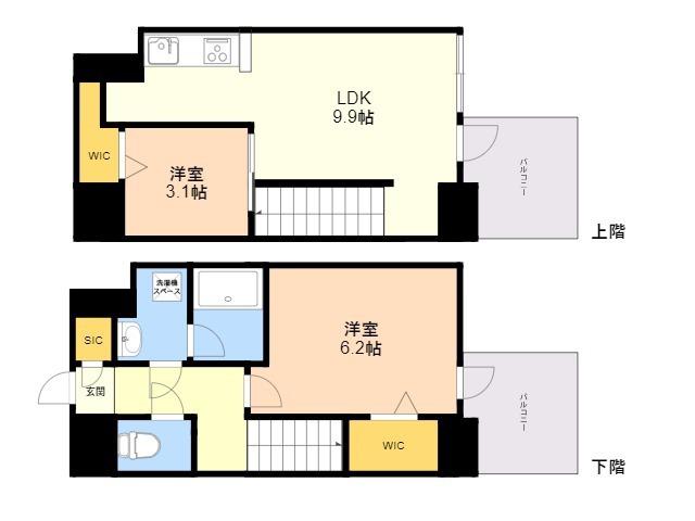 MODERN PALAZZO博多駅南AXIA(2LDK/12階)の間取り写真