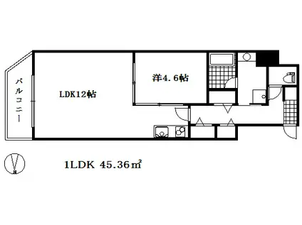マグノリアトアロード(1LDK/2階)の間取り写真