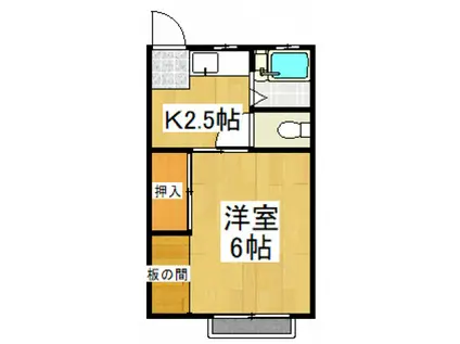 コーポ原(1K/2階)の間取り写真