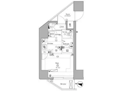 ラグジュアリーガーデン東松戸(ワンルーム/6階)の間取り写真