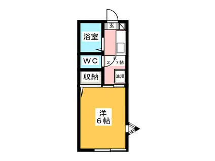 クレアール(1K/1階)の間取り写真