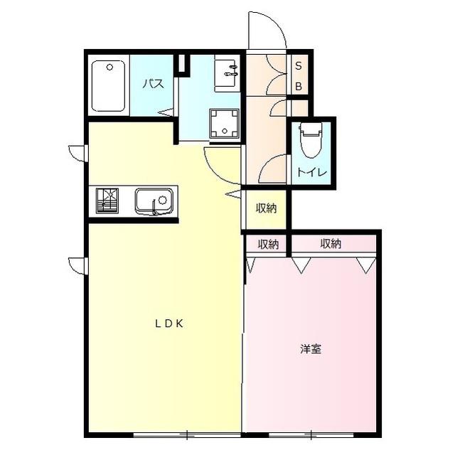 サンローズ A(1LDK/1階)の間取り写真