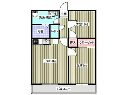スカイコートI(2LDK/3階)の間取り写真