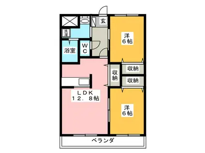 ラピュタ(2LDK/2階)の間取り写真