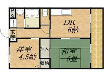 ホワイトハイツ(2DK/3階)の間取り写真