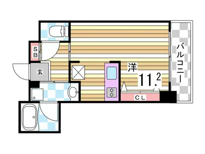 インペリアル新神戸(1K/10階)の間取り写真