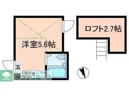 リベルテ北千住(ワンルーム/3階)の間取り写真