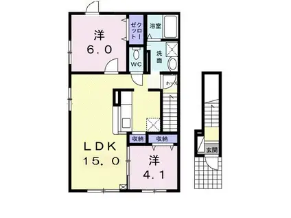 リッチモンドA(2LDK/2階)の間取り写真