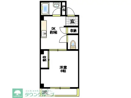 エスポワール上福岡(1DK/3階)の間取り写真