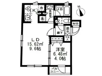 GRANDUO高田馬場クレスト(1LDK/3階)の間取り写真