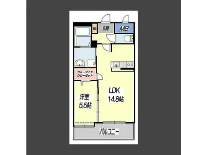 ARIETTA UTO(1LDK/1階)の間取り写真