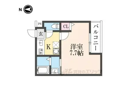 EN西ノ京二条(1K/2階)の間取り写真