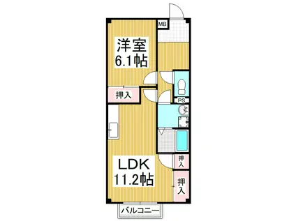 サープラスブライト(1LDK/1階)の間取り写真