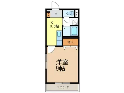 セントグレース長野II(1K/2階)の間取り写真