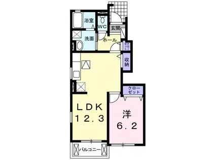 エトワールII(1LDK/1階)の間取り写真