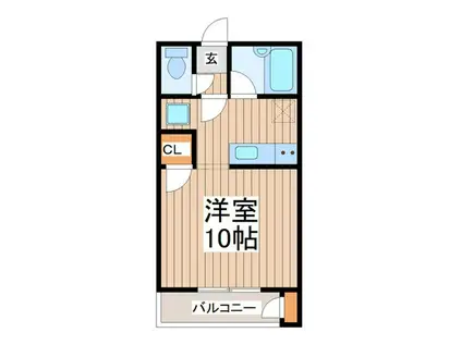 パレスベルフォン(ワンルーム/1階)の間取り写真