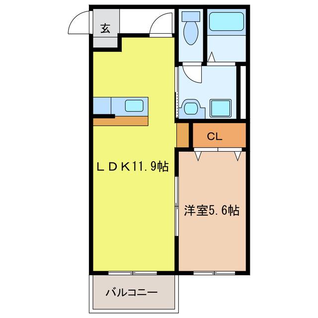 レジデンス北方(1LDK/3階)の間取り写真