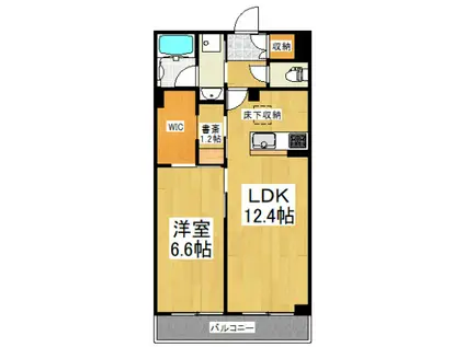 BLOOM(1LDK/2階)の間取り写真