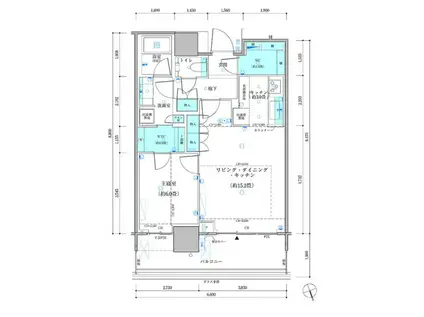 パークタワー勝どきミッド パークタワー勝どき ミッド棟(1LDK/25階)の間取り写真