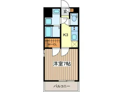マインドフィールド新座駅南(1K/4階)の間取り写真