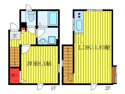 シェソワ(1LDK/1階)の間取り写真