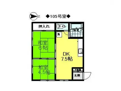 ガーデンハイツ前原(2DK/2階)の間取り写真