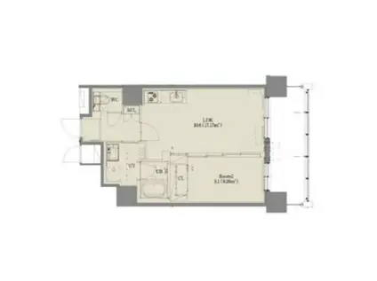 ジラフ大通西15プレミア(1LDK/4階)の間取り写真