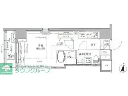 ティモーネプレミアムノルド亀戸(1K/2階)の間取り写真