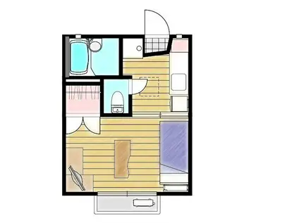 ハウスひまわりA(1K/2階)の間取り写真