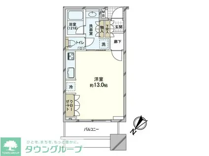 ステーションガーデンタワー(ワンルーム/15階)の間取り写真