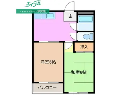 ISRビル(2DK/3階)の間取り写真