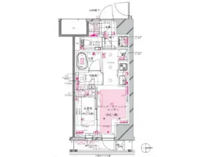 ピアース新宿三丁目(1LDK/4階)の間取り写真