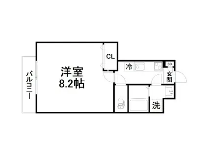 アンシェンヌ紫竹(1K/2階)の間取り写真