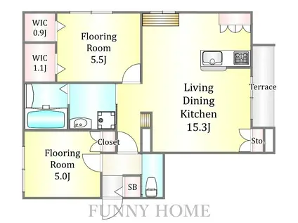 代田4丁目メゾン(2LDK/1階)の間取り写真
