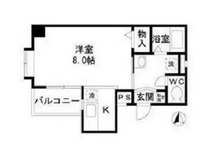 サンセイハイツ桜山(1K/2階)の間取り写真