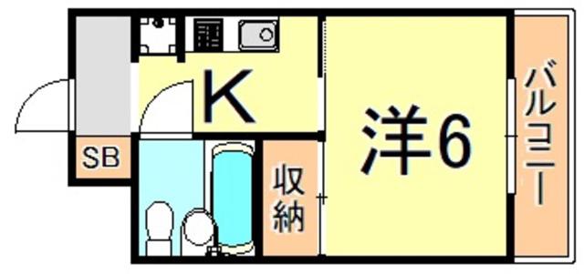 3Mドリームハイツ(1K/1階)の間取り写真