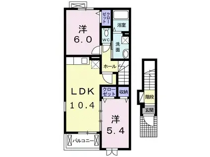 プランドールII(2LDK/2階)の間取り写真