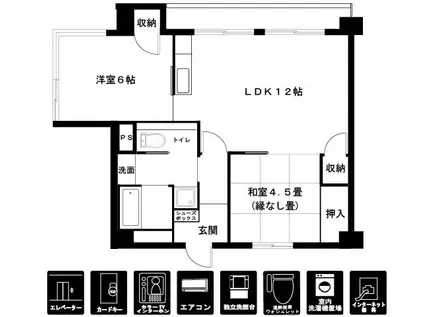 リバークレストI(2LDK/4階)の間取り写真
