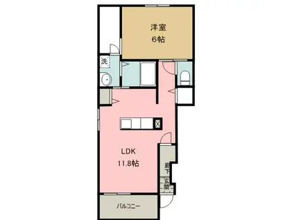 シャルム ド リュンヌ(1LDK/1階)の間取り写真