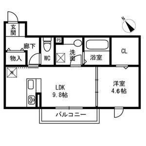 ヴェルドミール・ドゥエ(1LDK/1階)の間取り写真