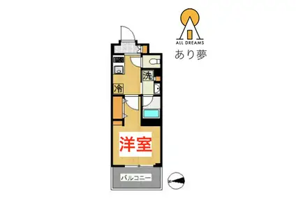 リヴシティ妙蓮寺(1K/1階)の間取り写真