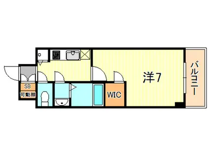 エスリード神戸三宮ラグジェ(1K/6階)の間取り写真