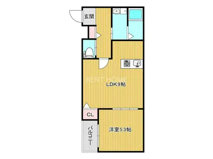 クレスト高安町南(1LDK/2階)の間取り写真