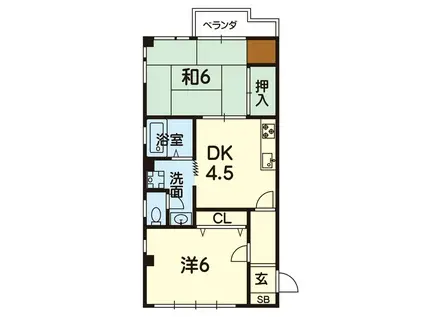 アルティーム天神(2DK/3階)の間取り写真