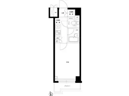 ルーブル二子多摩川(1K/3階)の間取り写真