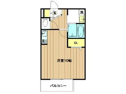 オーキッド勝山(ワンルーム/2階)の間取り写真