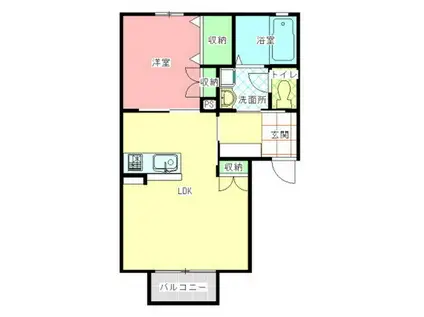 LA KAILU(1LDK/2階)の間取り写真