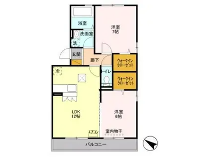 ヴェルドミール(2LDK/2階)の間取り写真