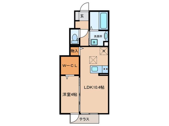 エムグランデ A棟(1LDK/1階)の間取り写真