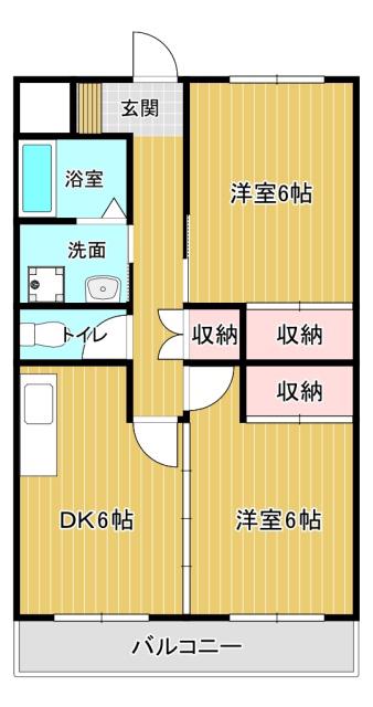十王マンション(2DK/4階)の間取り写真